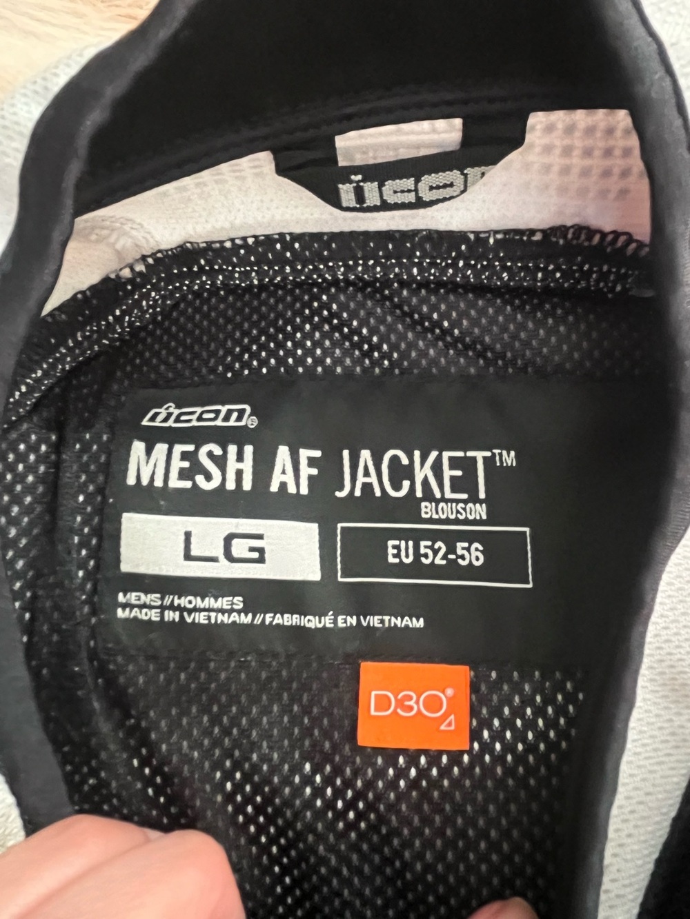 Icon Mesh AF Jacket Black/White US L - Picture 3 of 9